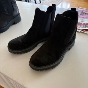 Black suede boots